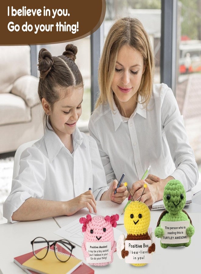 VZZNN 5PCS Positive Crochet Animal Gifts - Inspirational Emotional Support Crochet Animals Handmade Funny Sloth Motivational Knitted Gifts for Women, Men, Birthday, Christmas, Encouragement - Image 4
